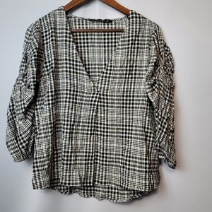 Zara plaid blouse